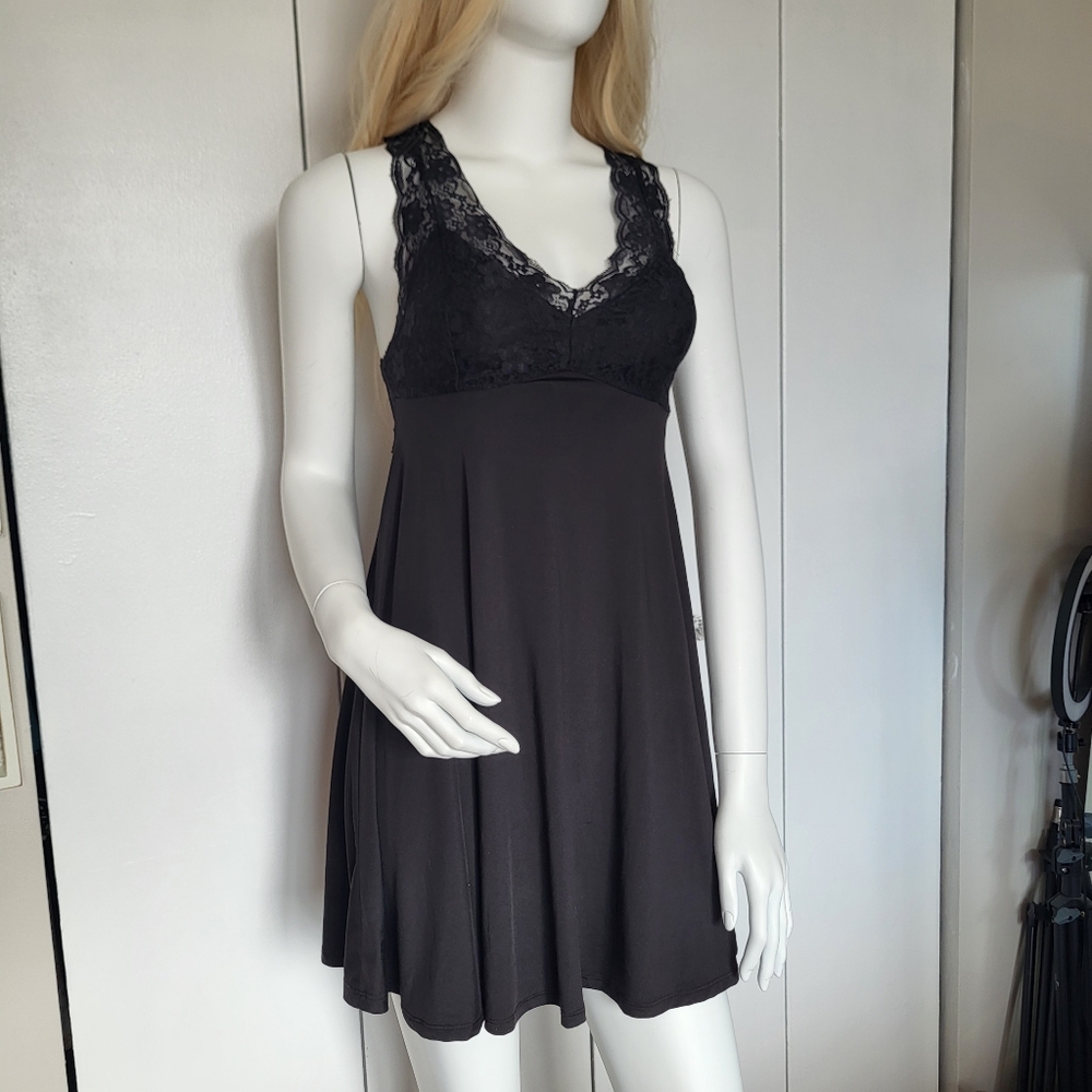 La Vie En Rose Black Lace Goth Chic Whimpsy Goth Grunge Feminine Slip Dress